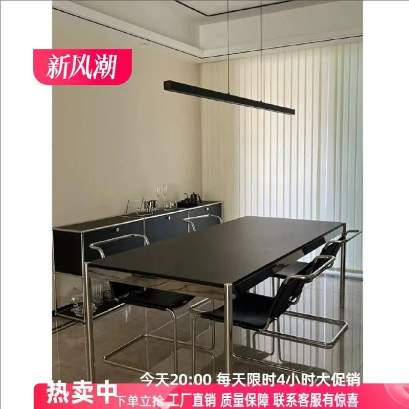 Rectangular stainless steel desk Modern minimalist designer desk