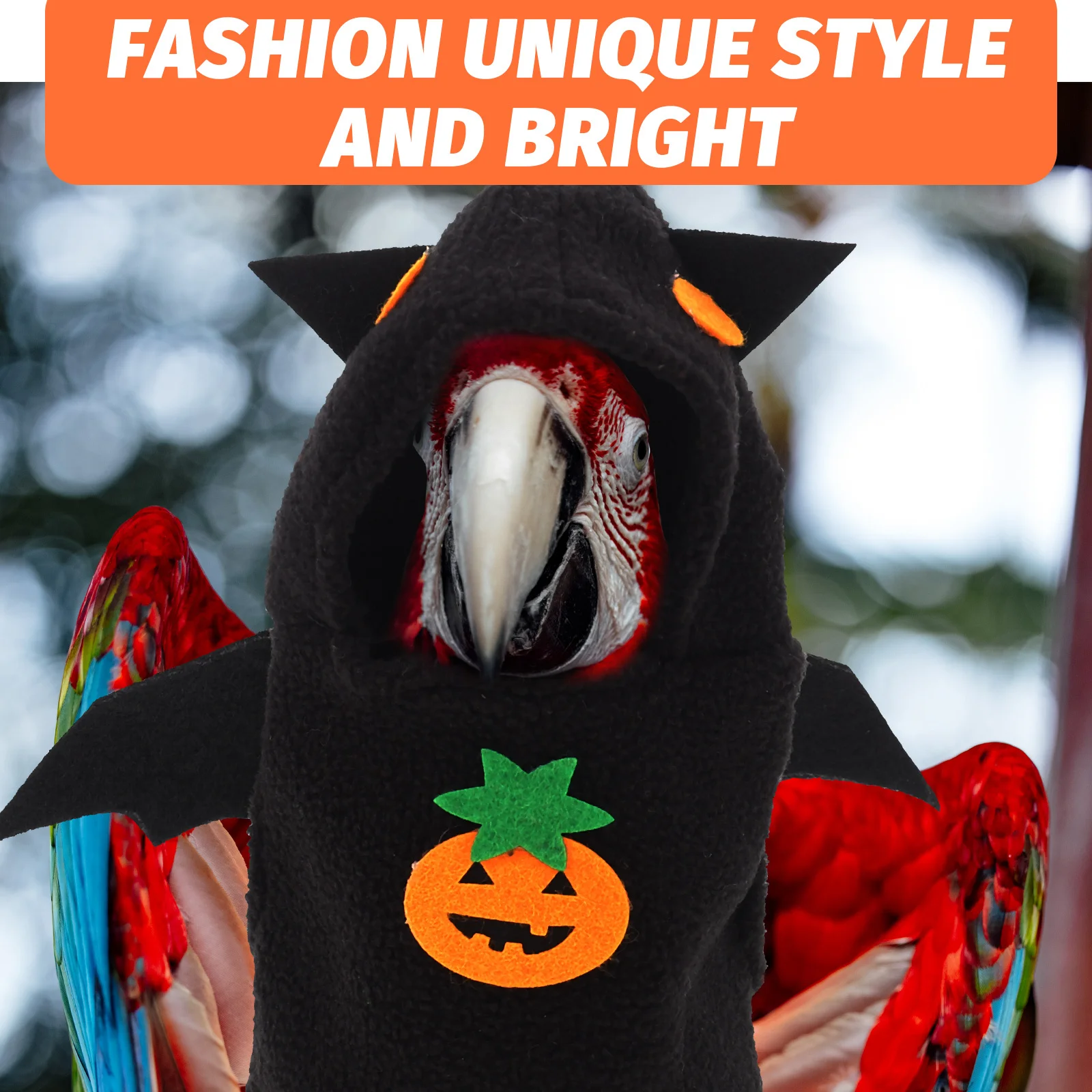 

Pet Bird Clothes High Grade Thickened Coral Fleece Bat Shape Parrot Halloween Costume Stylish Warm Parrot Cosplay Clothing