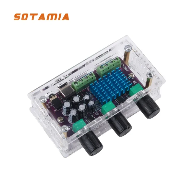SOTAMIA 2.1 Amplifier Class D Digital Amplifier 2x30W+60W Subwoofer Power Amplifier Tone Control Smart Home Amplificador Audio