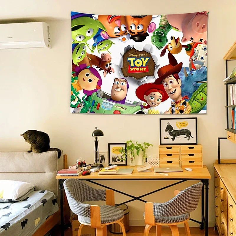 Toy Story Background Cloth Cartoon Anime Bedroom Wall Cloth Tapestry tapestry wall hanging  anime tapestry Hanging Cloth