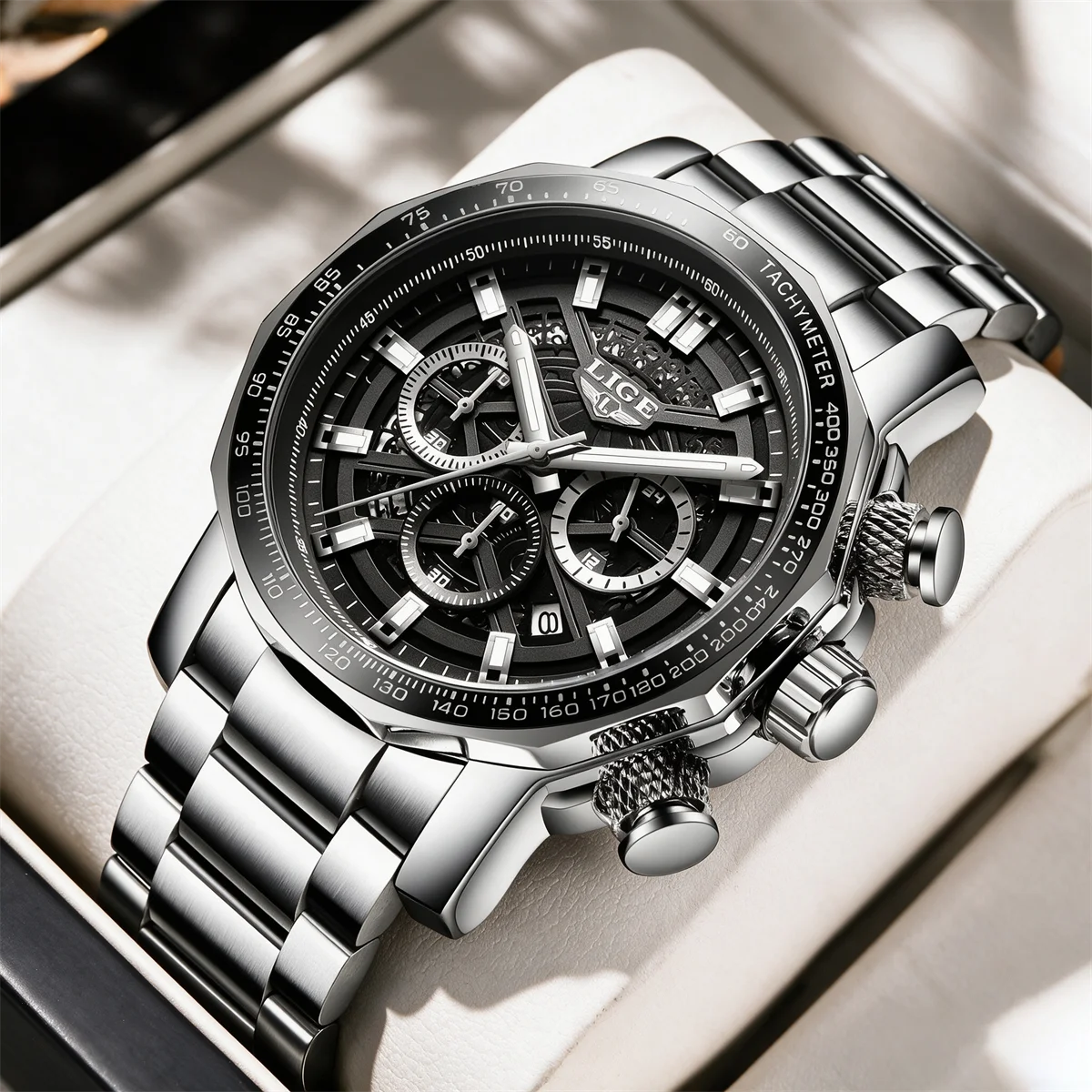 LIGE Sport Watches For Men Fashion Military Waterproof Chronograph Top Brand Luxury Luminous Quartz Wristwatch Men Reloj Boxx