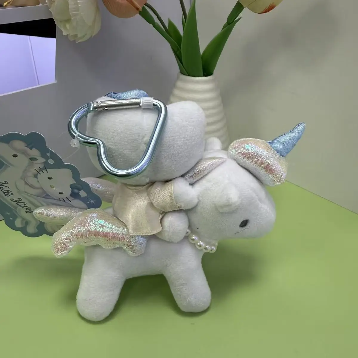 Hello Kitty Angel Unicorn Love Button Plush Keychain Pendant Girl Bag Hanging Ornaments Kid Ragdoll Girly Gifts