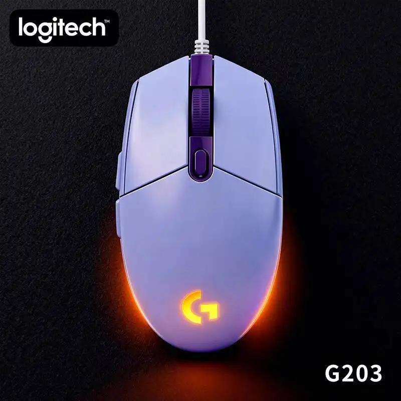 

Проводная мышь Logitech G203, игровой сенсор 8000 DPI, 6 программируемых кнопок, RGB-подсветка, кабель 2,1 м для ноутбуков и ПК