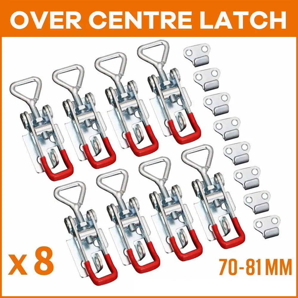 8Pcs Over Centre Latch Small Trailer Toggle Overcentre Latch Fastener Sliding Door Cabinet Boxes Lever Handle Lock