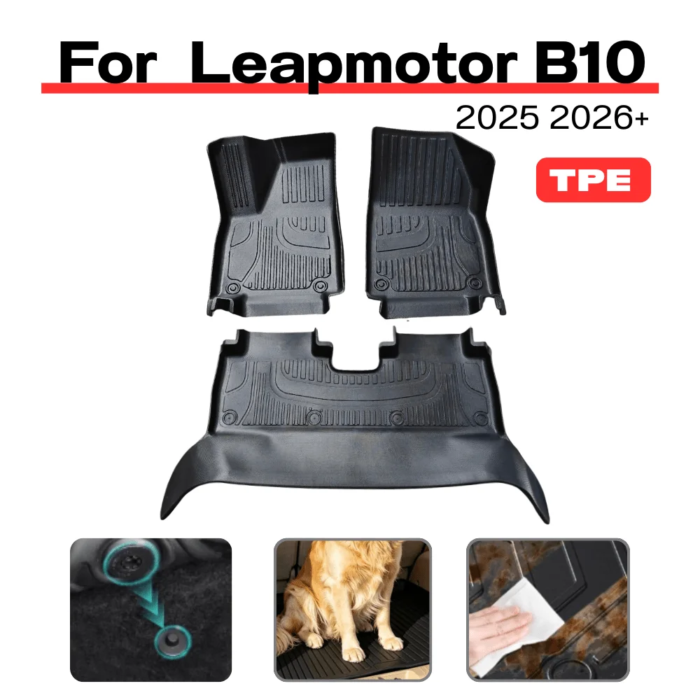 LHD TPE Car Floor Mat For Leapmotor B10 2025 2026+ Car Floor Liner tray Foot Pad Carpet Non-Slip, Dirt-Resistant