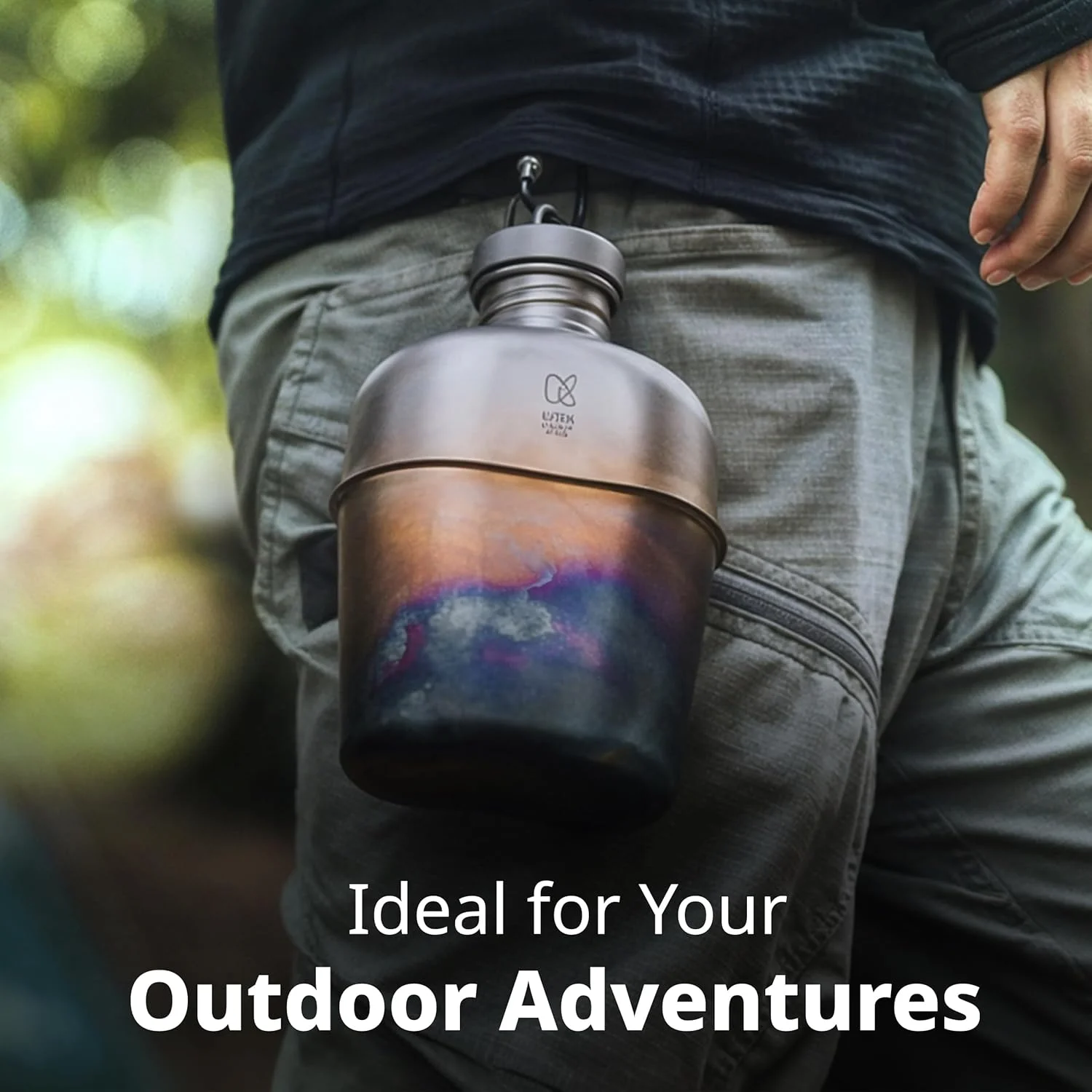 KEITH  Pure Titanium Canteen Mess Kit, Ultralight  Water Bottle & Cooking Pot Set with Pouch for Outdoor Camping Hiking TI3060 - view 5