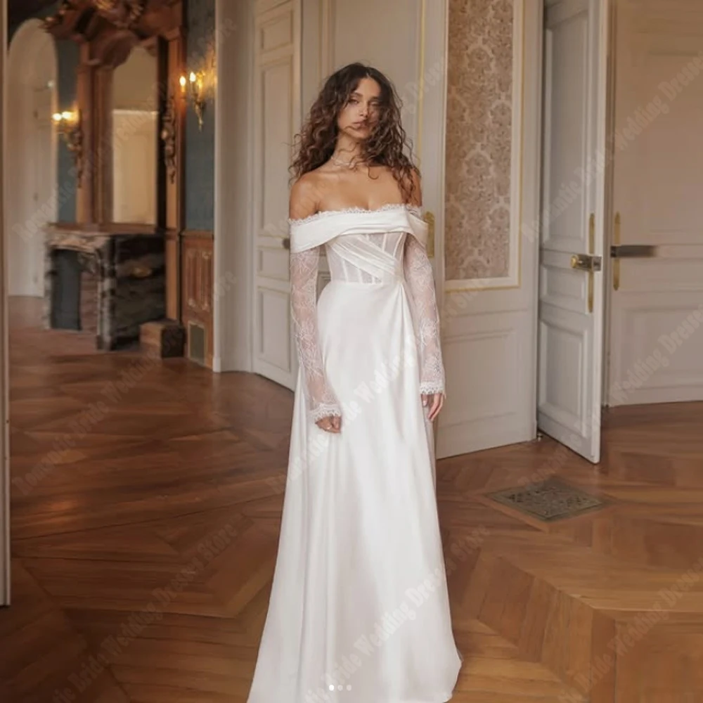

Off The Shoulder Women Wedding Dresses Elegant Mermaid Bride Gowns Mopping Length Princess Ball Vestido De Novia 2025 Customized