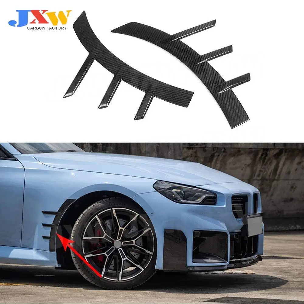 

2PCS Carbon Fiber Front Bumper Wheel Eyebrows Vent Fender Spoiler Trims For BMW M2 G87 2023+ 2-Door FRP MP Style Car Accessories