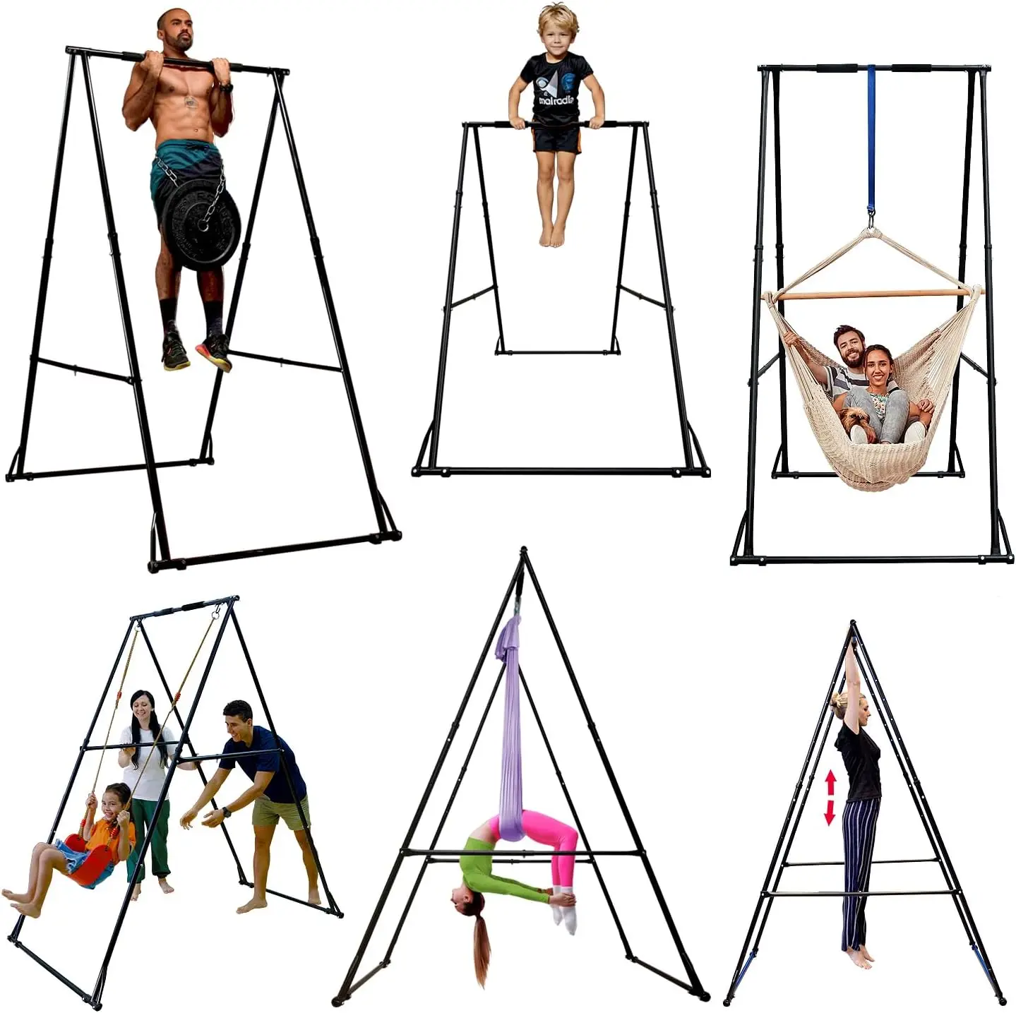 

TRINH Foldable Pull Up Bar Stable Gymnastics Equipment Portable Aerial Yoga Stand Durable Frame For Hammock Chair, Therapy Senso