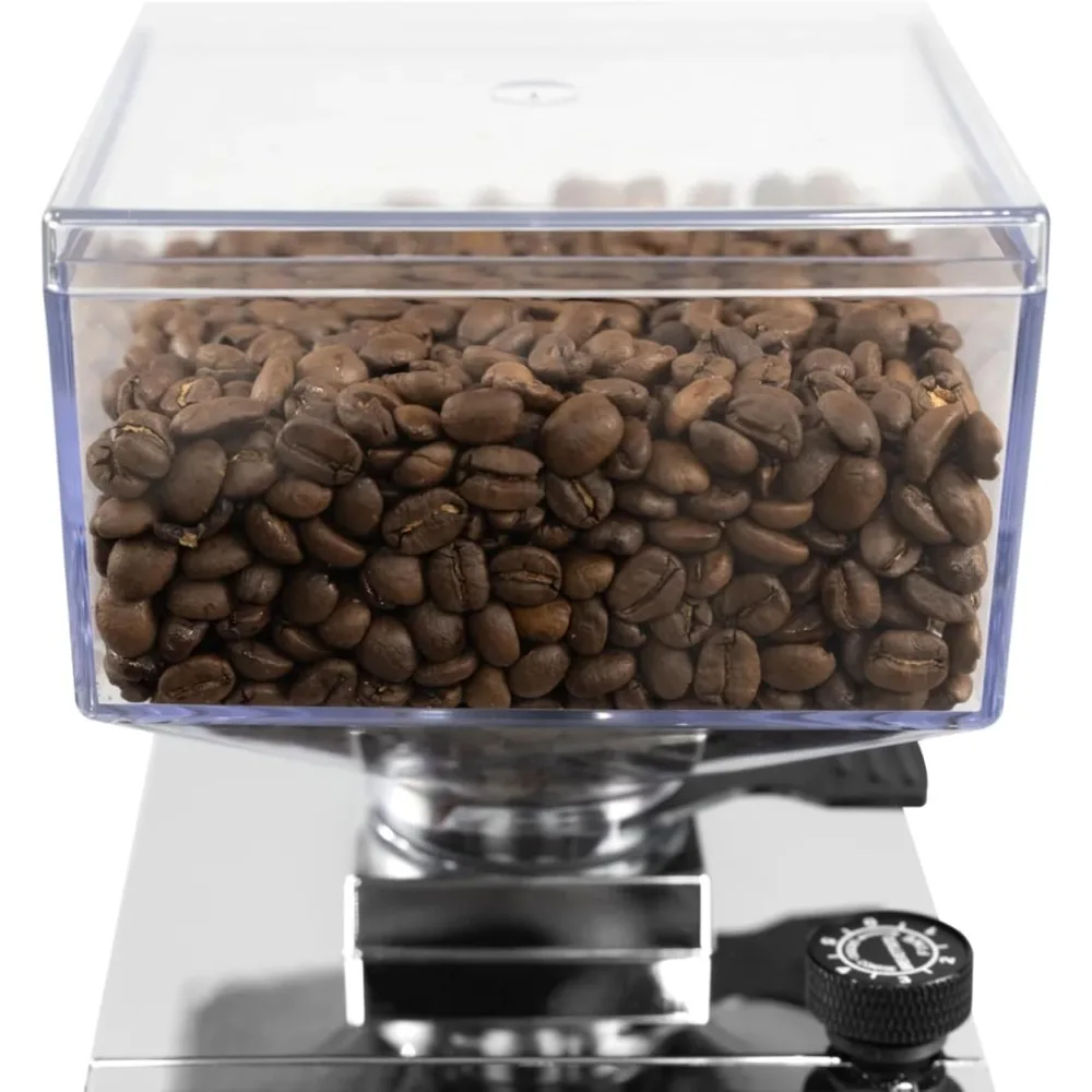 نسخة مطورة - مطحنة اسبريسو، معزولة للصوت، نتوءات 55 مم بدون خطوات، شاشة تعمل باللمس، كروم، 6 بوصة طول × 6 بوصة عرض × 14 بوصة ارتفاع - شحن مجاني #5