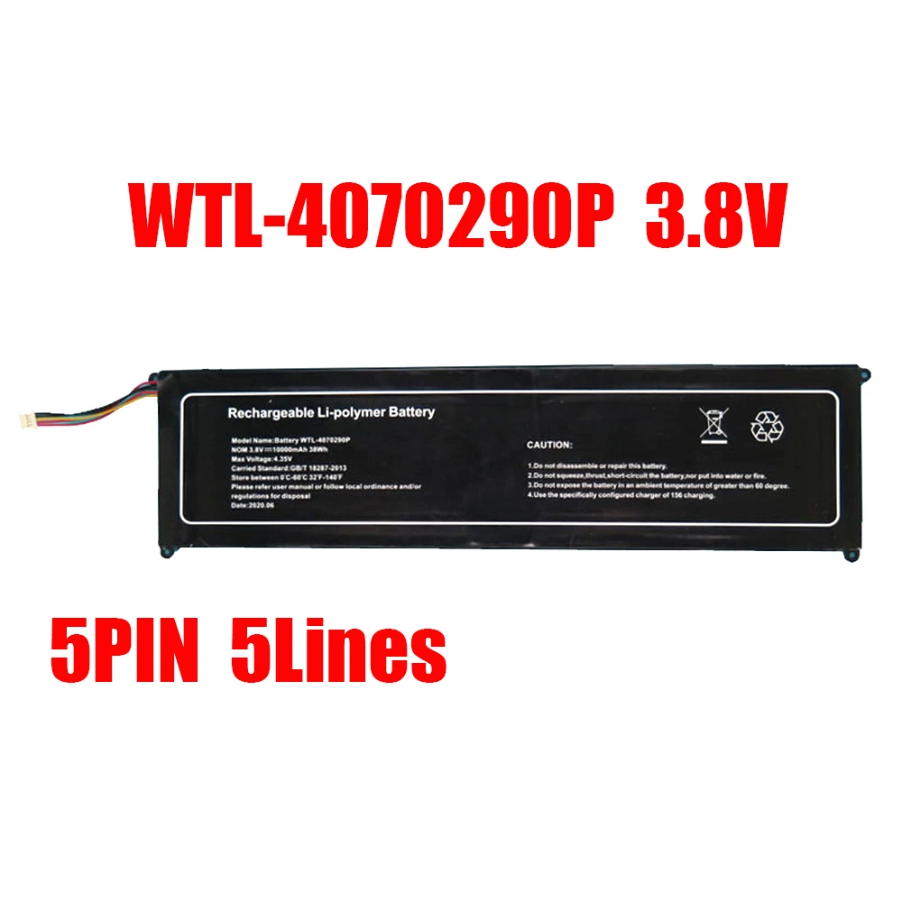 Laptop Battery WTL-4070290P 3.8V 10000mAh 38WH 5PIN 5Lines / WTL-4070290 WYC-4080270 7.6V 5000mAh 38WH 10PIN 8Lines New