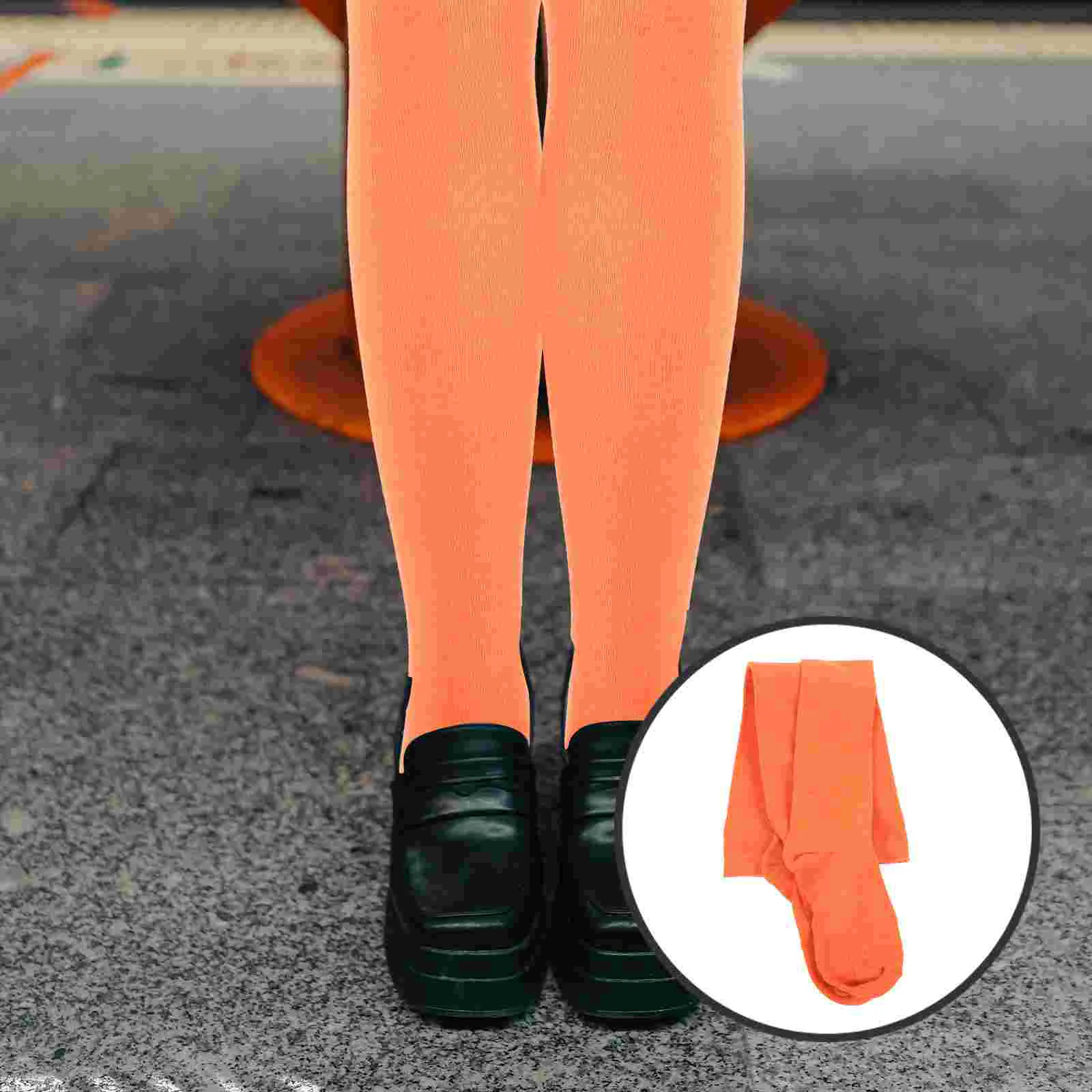 Medias de mujer Calcetines altos naranjas para niña hasta el muslo sobre la rodilla Decorativo ordinario