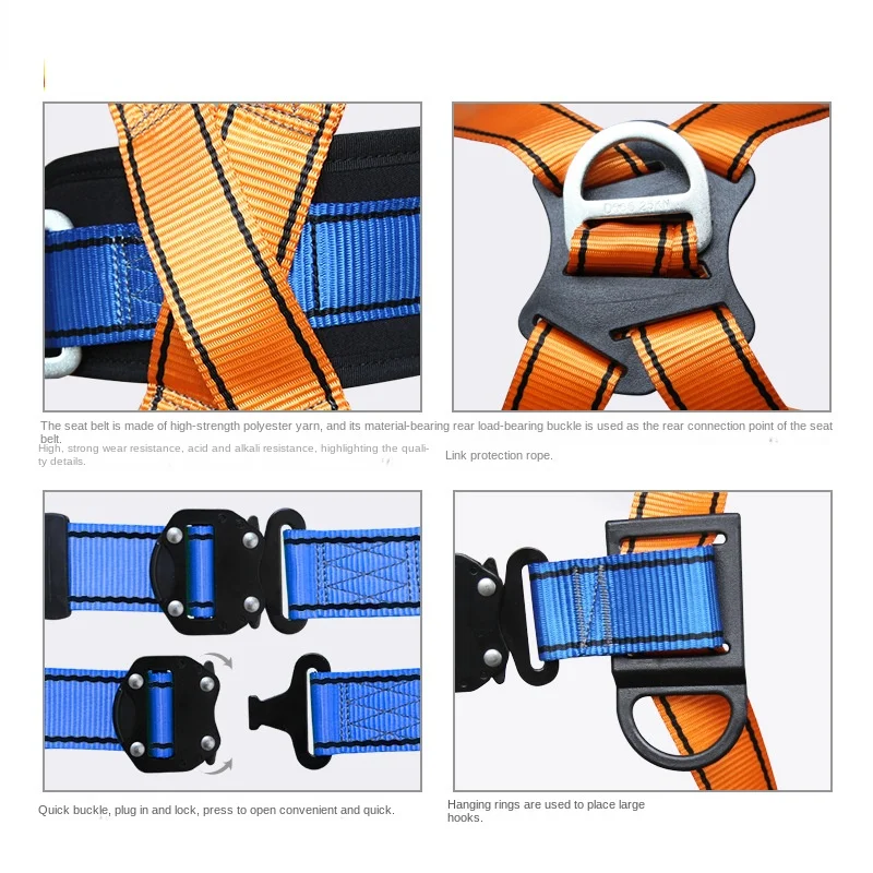 Imagem -05 - Cinto de Segurança de Trabalho de Alta Altitude Corpo Inteiro Cinco Pontos Treinamento de Escalada ao ar Livre Equipamento de Proteção de Construção