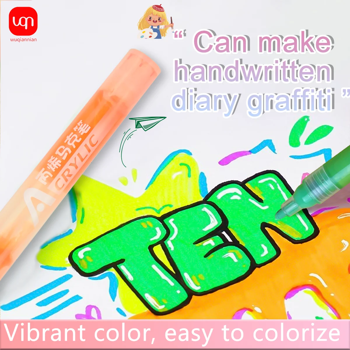 

WQN 12/24/36/48pcs Quick Dry And Easy To Write Suitable For Art Class Painting And Marking Professional Art Supplies