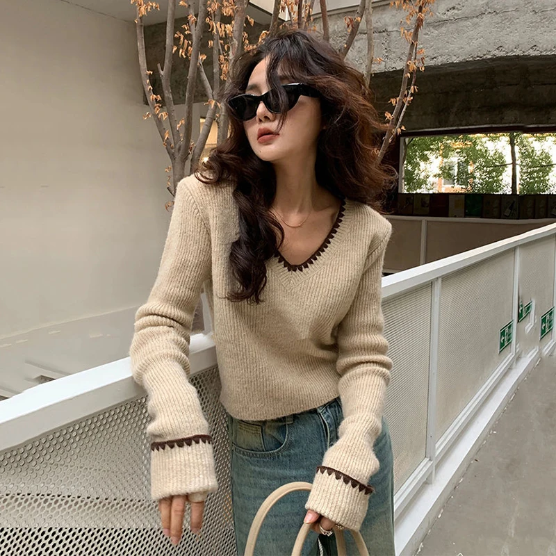 

Winter Sweaters For Women Casual Warm Knit Pullovers Korean Knitwear Tops New Long Sleeve Pullovers Casual For Women