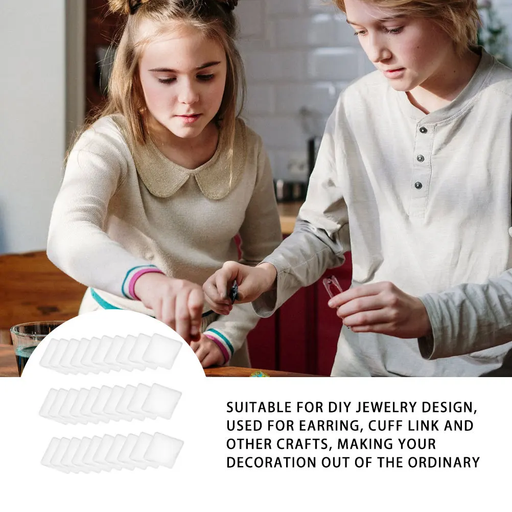 

100Pcs 25Mm DIY Crystal Glass Cabochons Clear Square for Jewelry Making Earring Cufflink Ring Crafts Decorations