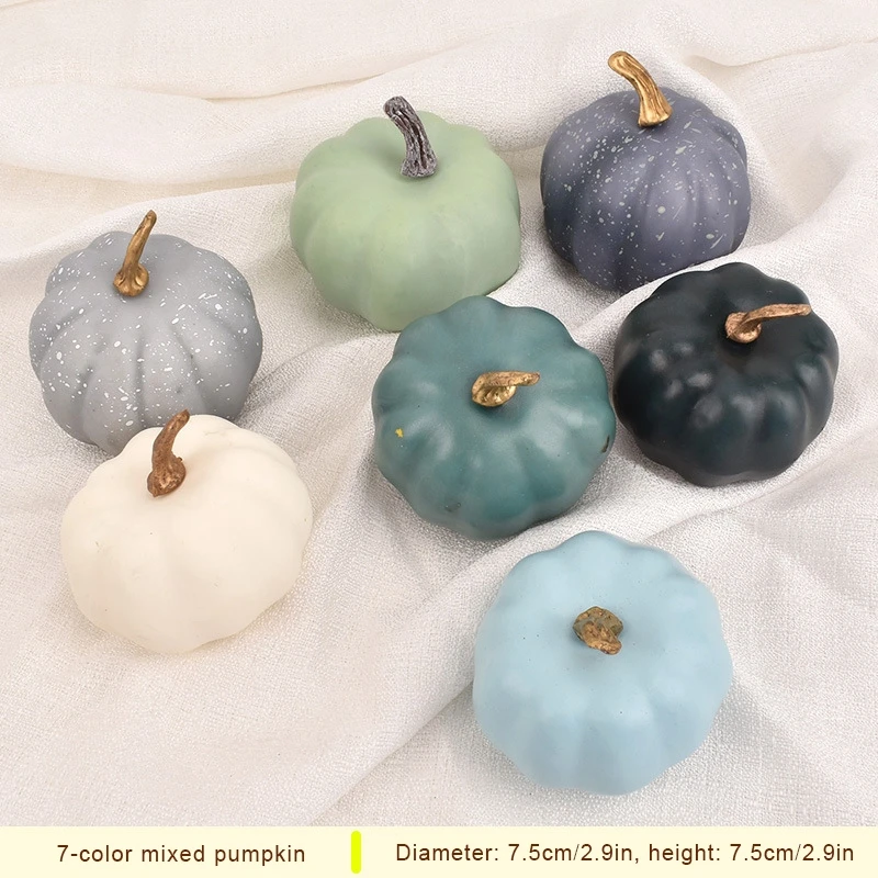 7 Pcs Halloween Pumpkin Decors Fake Foam Pumpkins Fall Decorations for Holiday Party, Photo Pros