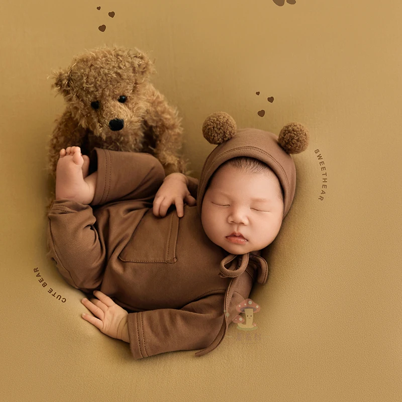 

Newborn Photography Clothing Props Studio Full Moon Baby Photography Bear Clothing Doll Set تذكارات للرضع 신생아사진 신생아