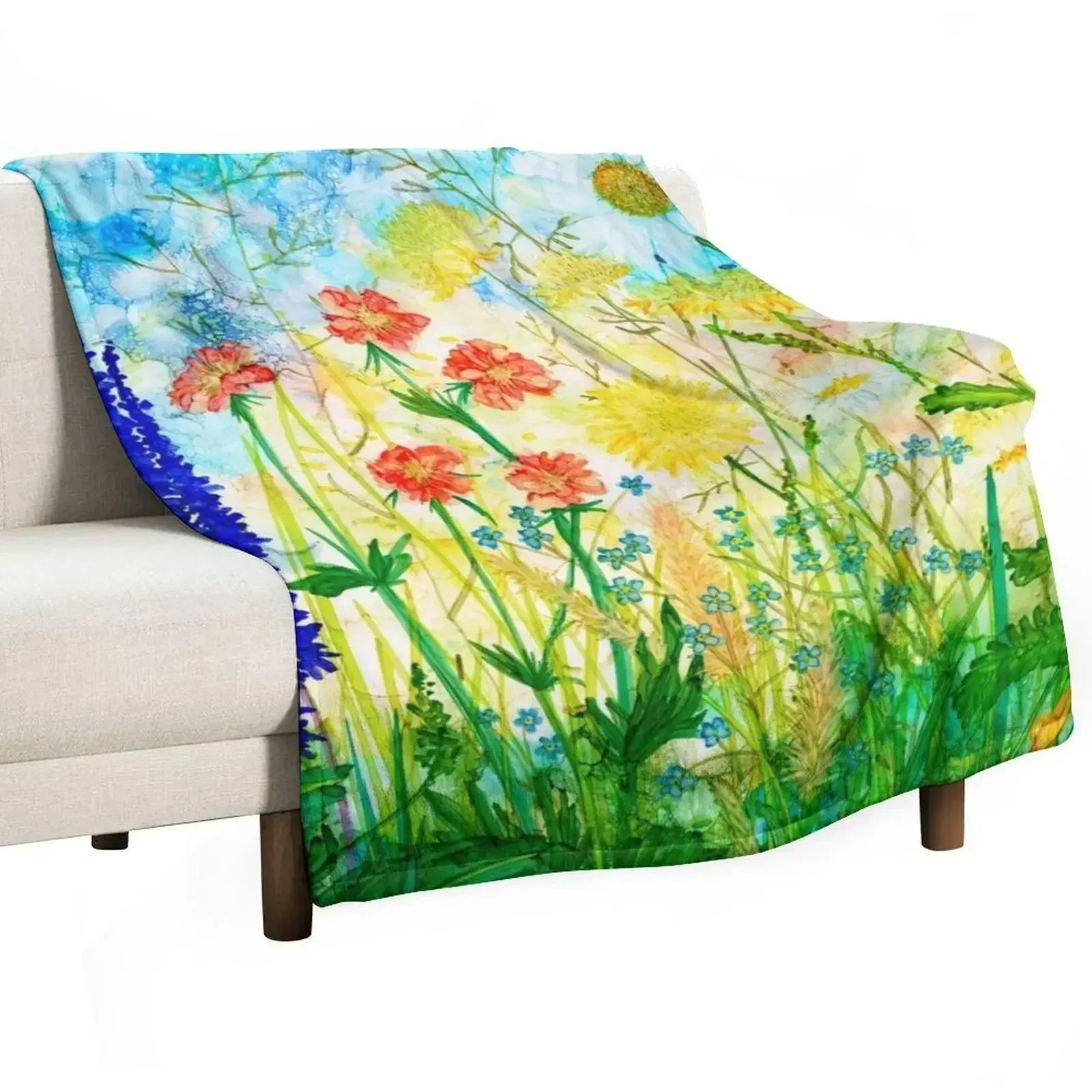 

Summer Garden, beautiful flowers on a summer's day Throw Blanket Summer christmas gifts Blankets