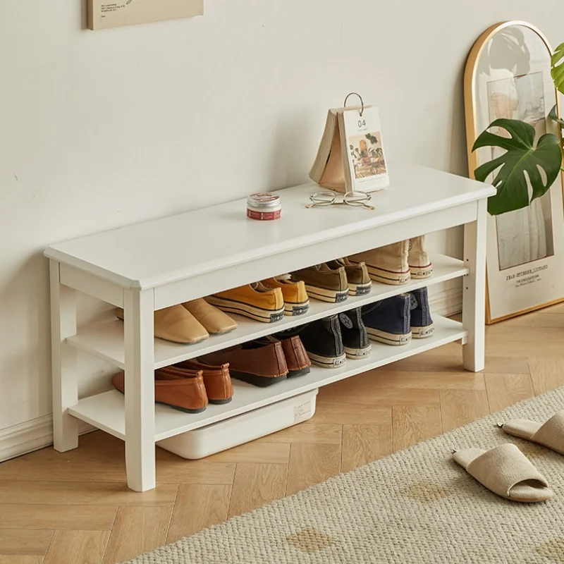 household wood shoe rack multifunctional entrance shoe changing stool multi-layer rangement chaussures living room furniture