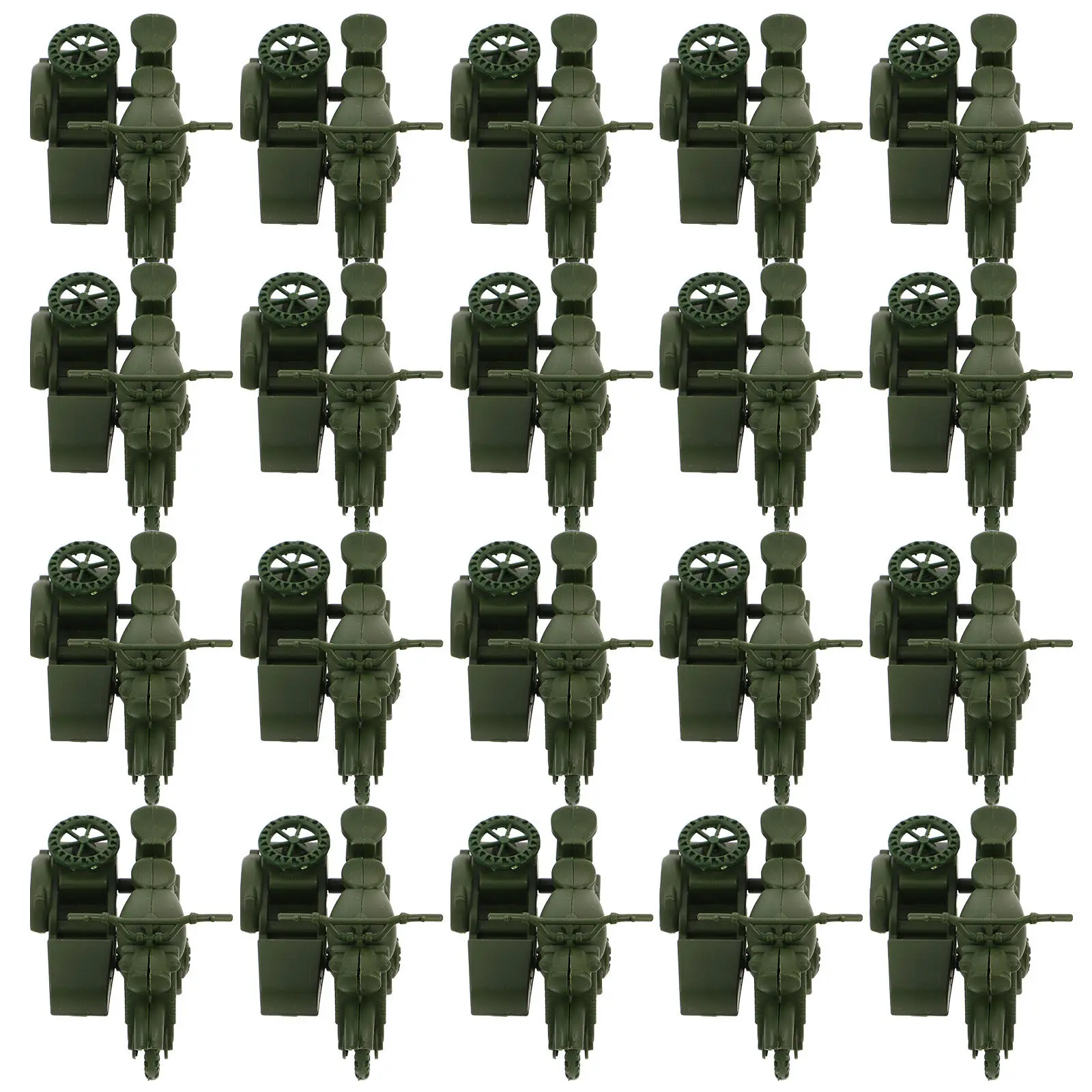 

20Pcs Three-Wheel Military Bike Plastic Vehicle Realistic Miniature Motorcycle for Wargaming Diorama Army Sand Table Accessories