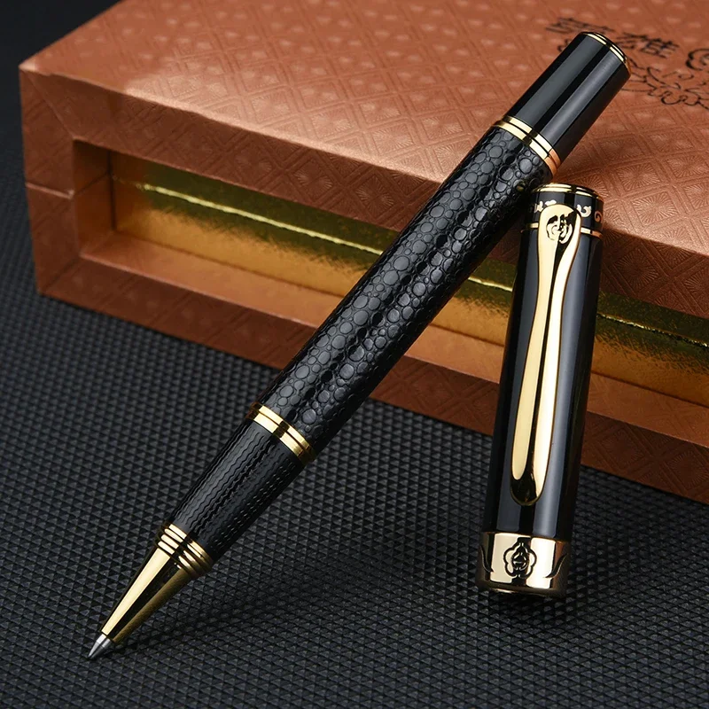 Gold Clip Black Rollerball Pen Luxury 0.5mm Good Writing Metal Writing Pens for Business Office Gift with an Original Box