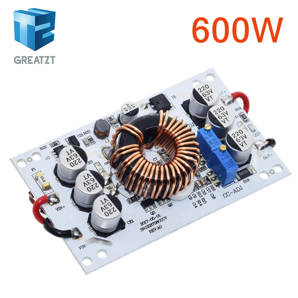 TZT 600W Aluminum Plate DC-DC Boost Converter Adjustable 10A Step Up Constant Current Power Supply Module Led Driver For Arduino