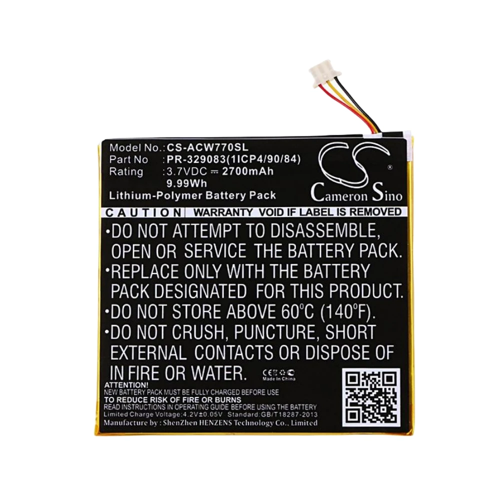 

Li-Polymer Tablet Battery for Acer,3.7v,2700mAh,Iconia One 7 B1-770,KT.0010H.003 PR-329083(1ICP4/90/84) PR-329083