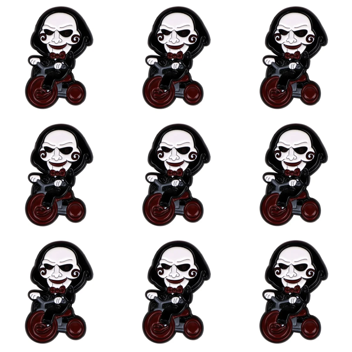9pcs Horror Enamel Pin Set Gothic Lapel Brooch Backpack Denim Jacket Badge Halloween Collectible Jewelry Gift