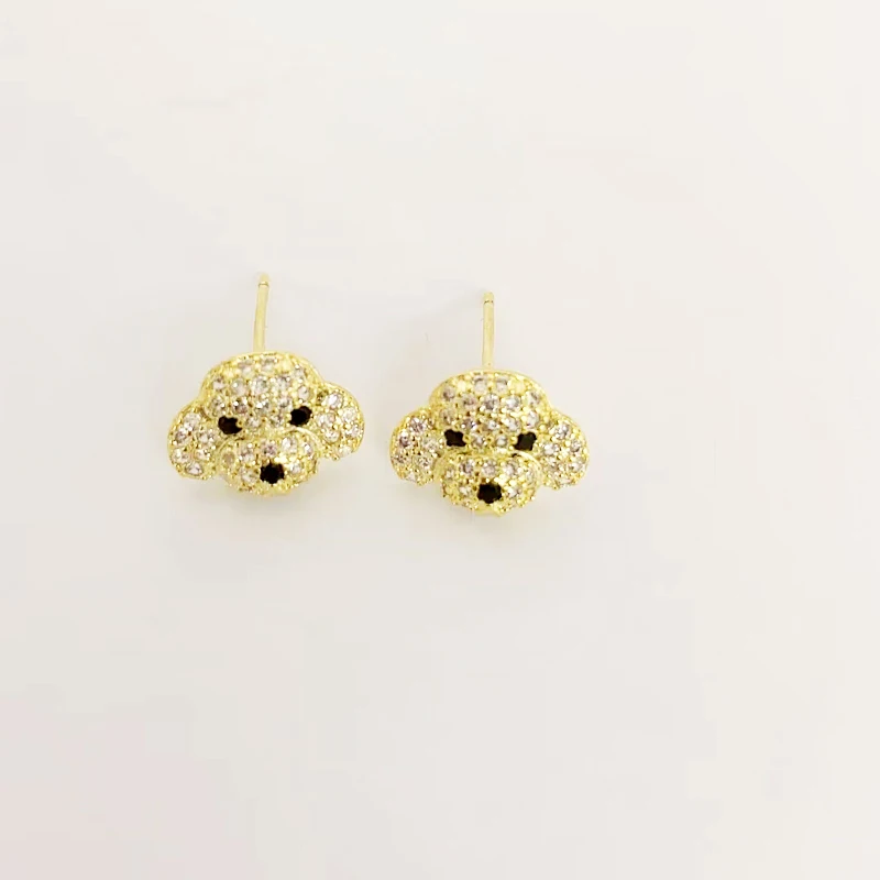 REETI 925 Sterling Silver Cute puppy Stud Earrings For Women  Trend Personality Lady Fashion Jewelry