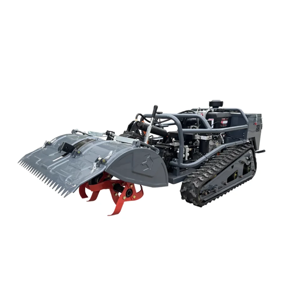 

New remote-controlled tracked diesel rotary tiller, weeding soil loosening tillage machine, trenching and backfilling machine