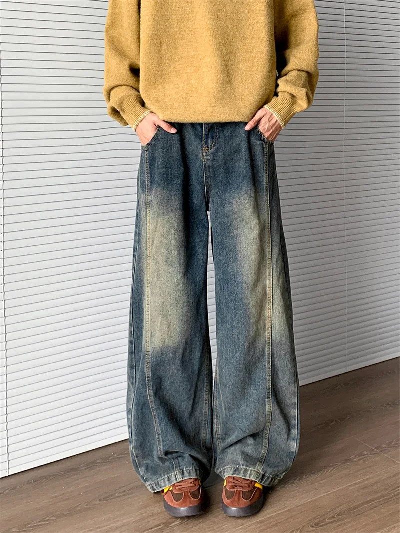 

Cleanfit мужские широкие джинсы свободного покроя осень-зима удобные ленивые брюки американский нож повседневные прямые джинсы