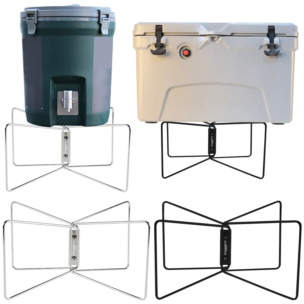 Ice Box Holder Foldable Outdoor Camping Ice Box Holder Rack Stainless Steel Cooler Holder Leg for Cooking Fishing Picnic Outdoor