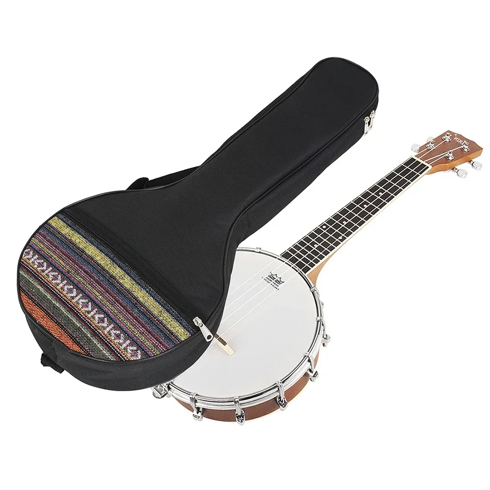 Borsa da trasporto in cotone per banjo a 4 corde, custodia per accessori per strumenti musicali, zaino per ukulele banjo