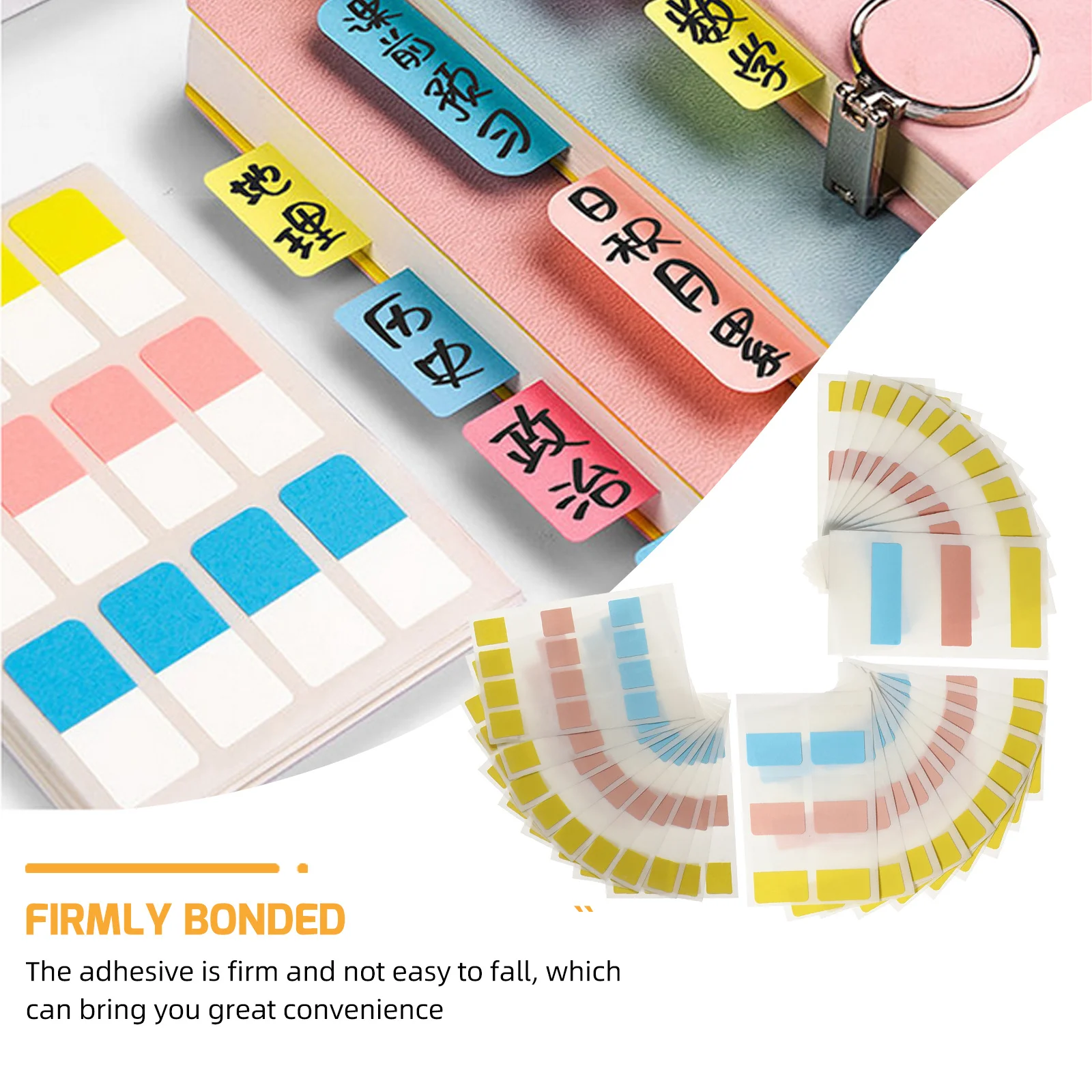 

240pcs Index Stickers Memo Colored One Side White Reusable Strong Adhesive No Residue For Books Office School