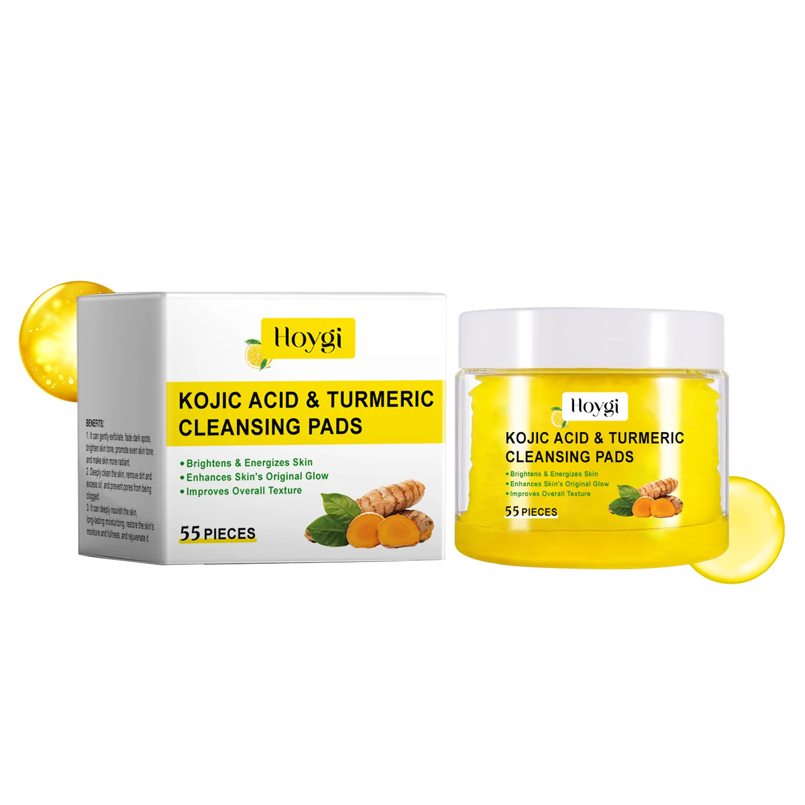 Turmeric Exfoliating Cleansing Facial Pads for Radiant Skin