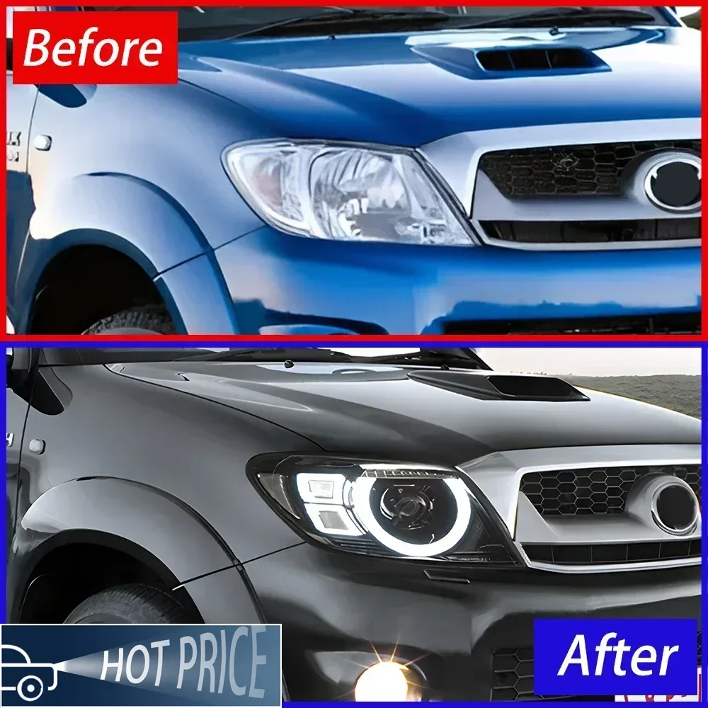 

Автомобильные фары для Toyota Hilux Revo Vigo 2008-2011, все новые обновленные светодиодные линзы проектора с высокой конфигурацией, горячая распродажа, аксессуары