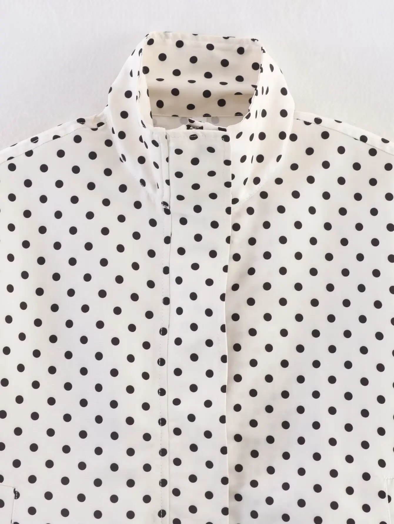 HH Weibliche Herbst Mode Polka Dot Gedruckt Set Lange Ärmel Rollkragen Kordelzug Jacke + A-line Shorts frauen Vintage Anzug – Detail 24