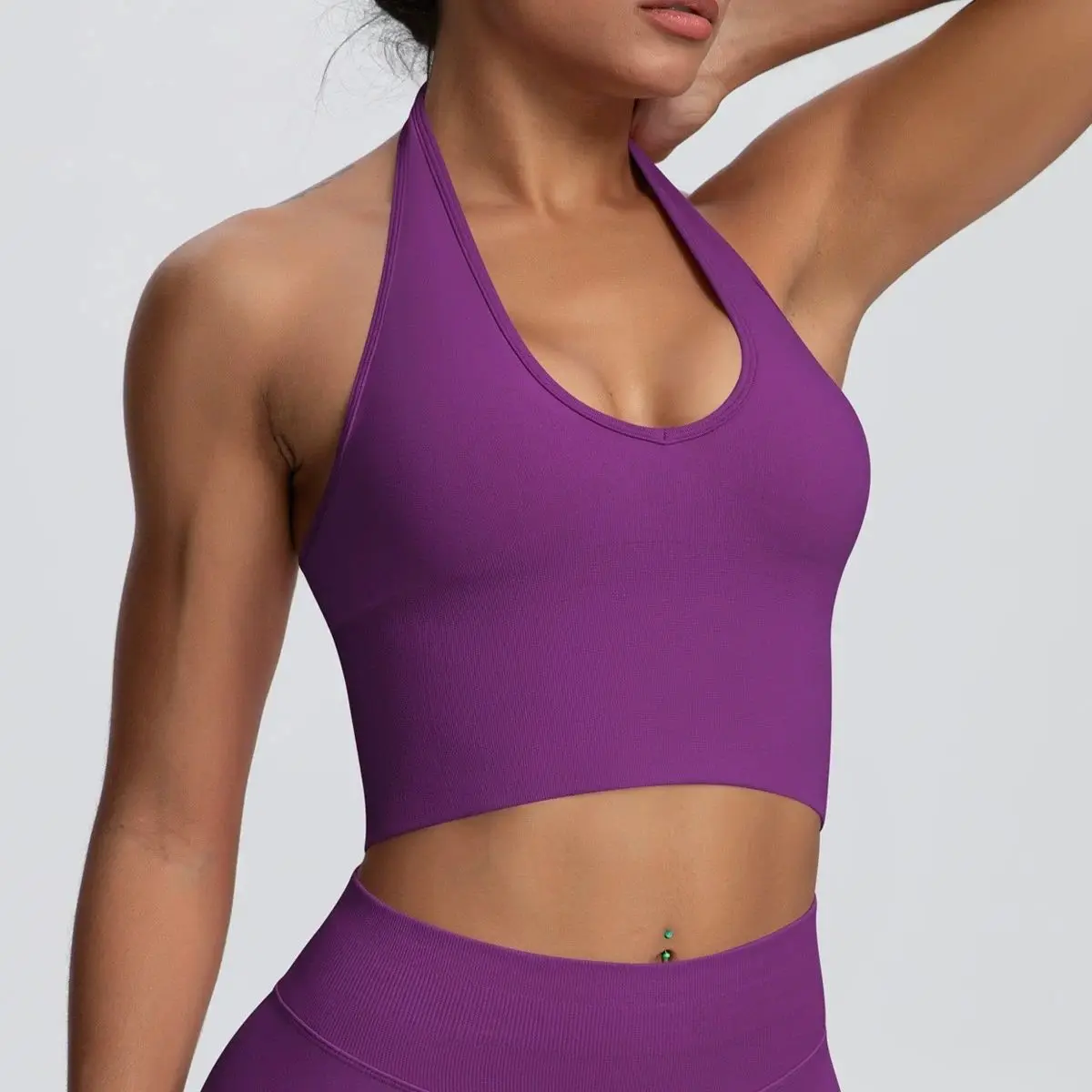 

Gym Vest Woman Sexy Backless Tank Push Up Sport Vest Outdoor Recreation Breathable Waist Cinching Knitted Neckband Running Vest