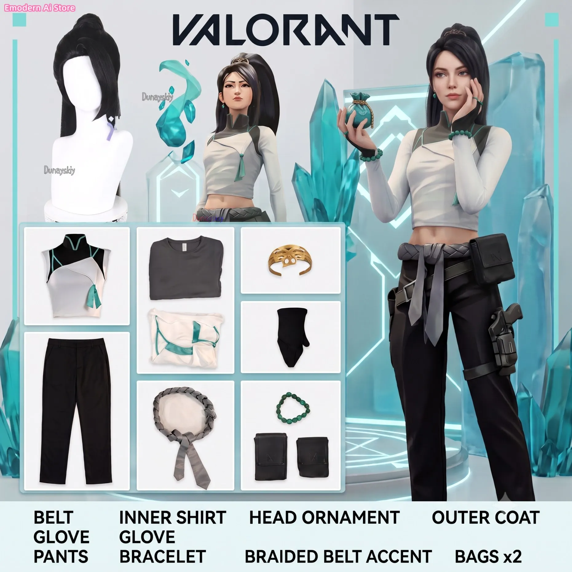 Healer Character Outfit Comic Con Valorant Sage Roland CG New Skin Cosplay Costume Halloween Shooting Theme Party Anime Roleplay