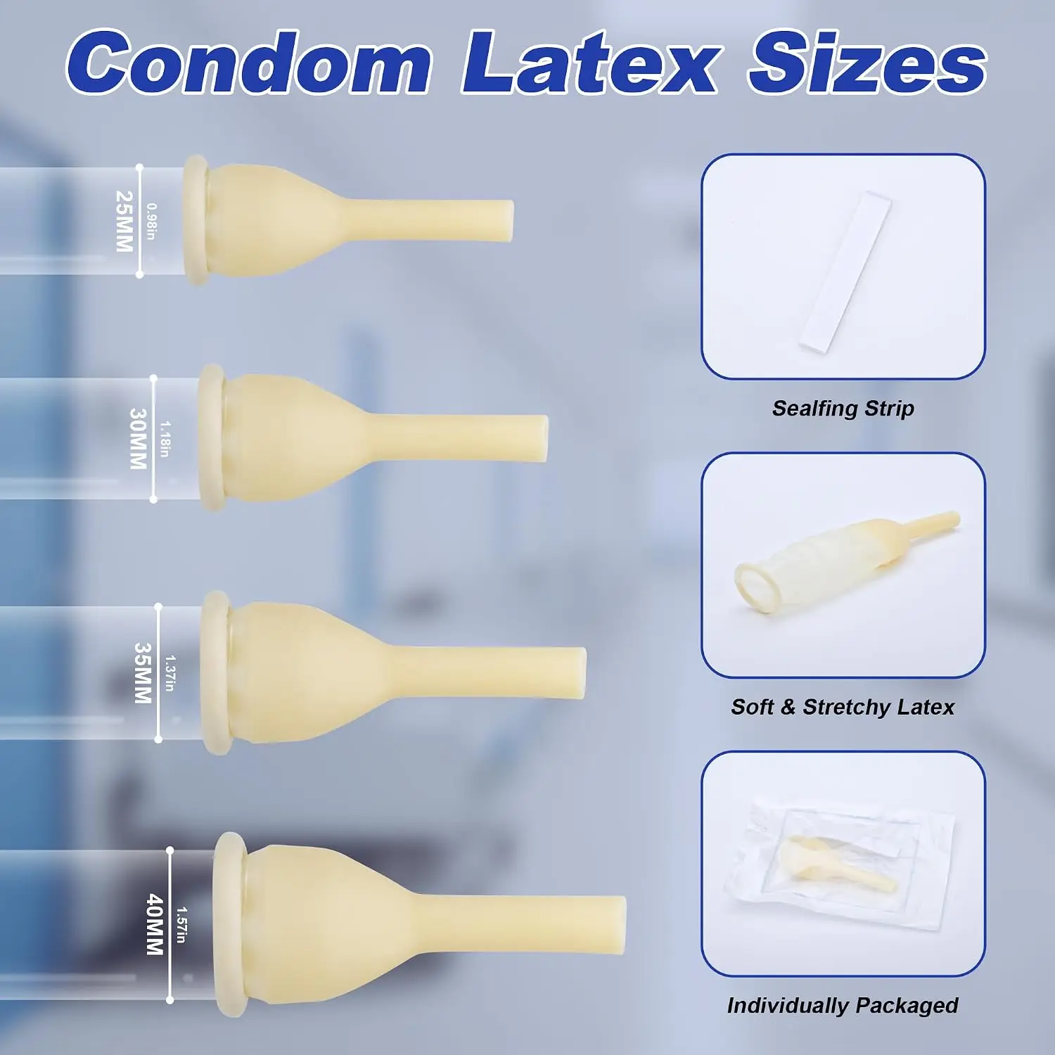 34-piece male external condom tube set, suitable for men with incontinence