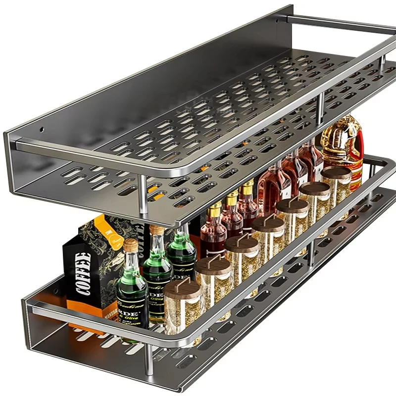 ชั้นวางเครื่องปรุงอเนกประสงค์ในครัว ติดผนัง ชั้นวางของในห้องน้ำ