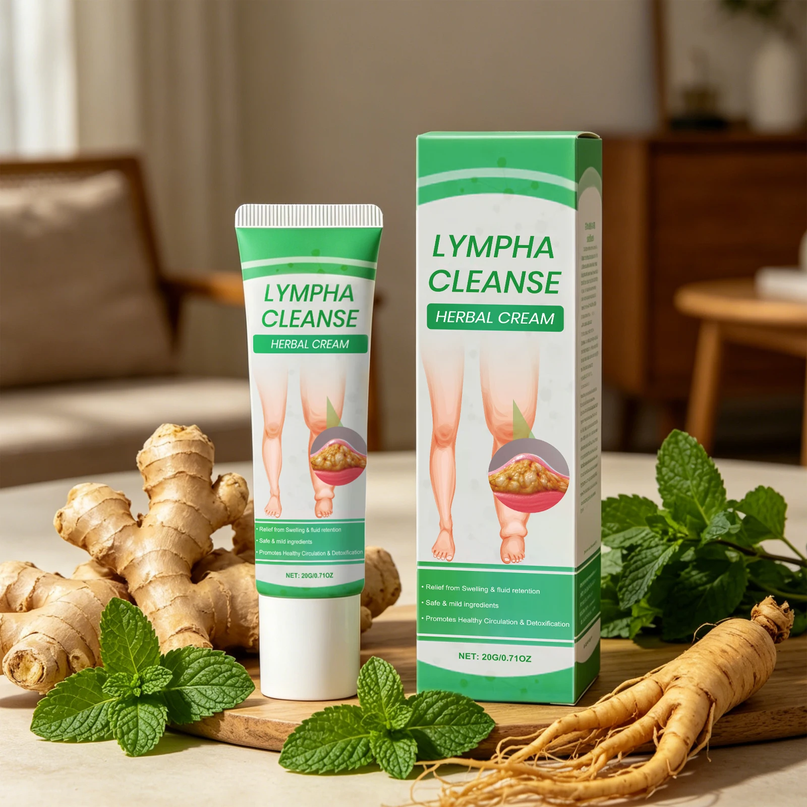Herbal Body Care Cream Relieve Swelling Reduce Lymphatic Discomfort Improve Blood Circulation Body Health Soothing Skin Creams