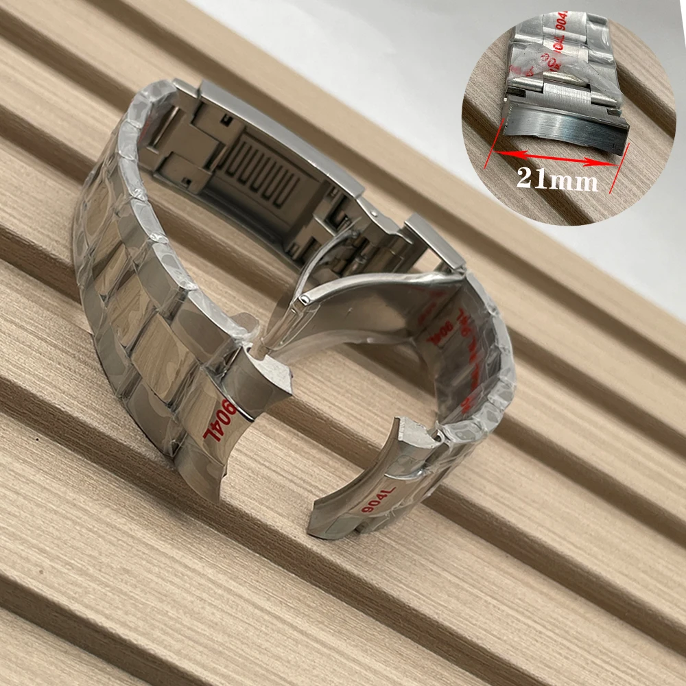 

21mm 904L bracelet Solid Stainless Steel Watch Band Folding Buckle Oysters/Jubilee Mens Strap Suitable for 40mm 41mm case