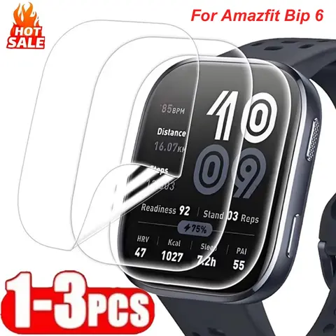 1-3PCS Soft Hydrogel Film For Amazfit Bip 6 Anti-scratch Protective Film Cover TPU Screen Protector For Amazfit Bip 6 Accessory