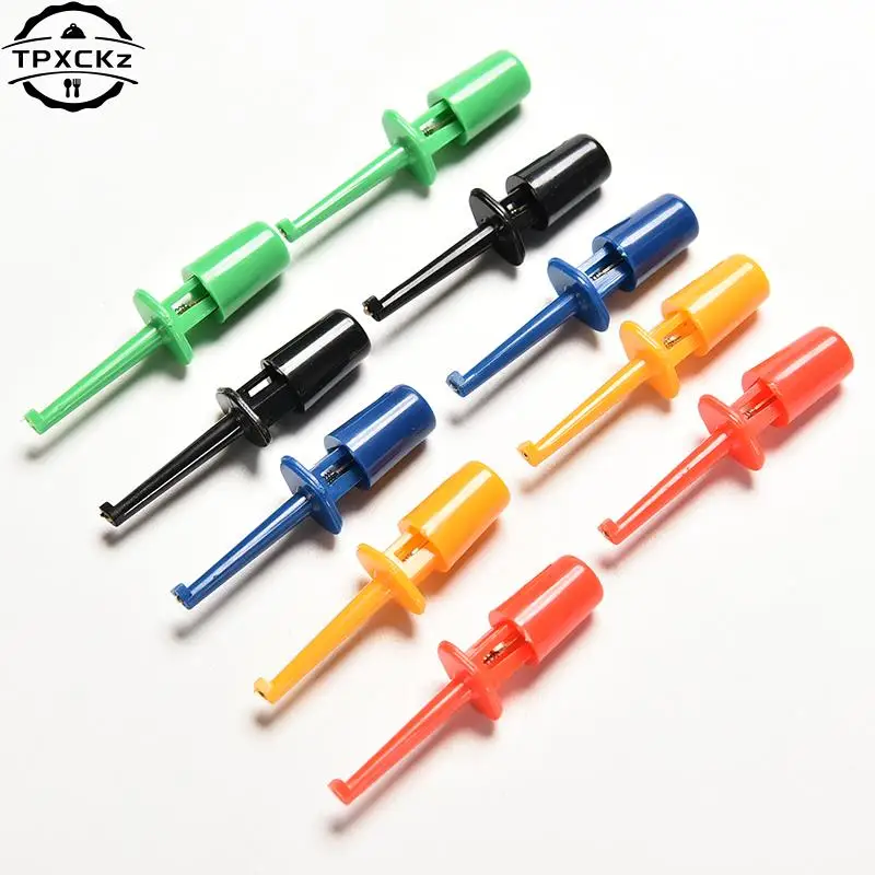 10 Pcs Test Hooks Clips for Logic Analyzers Single Hook Clip Mini Grabber Test Probe for SMD IC Multimeter 5 Colors