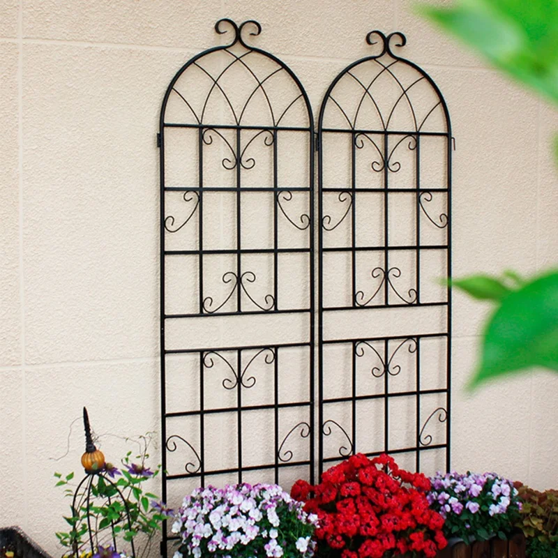 4-piece metal garden frame, outdoor decor home garden yard garden decor for climbing plants and outdoor flower stands in black