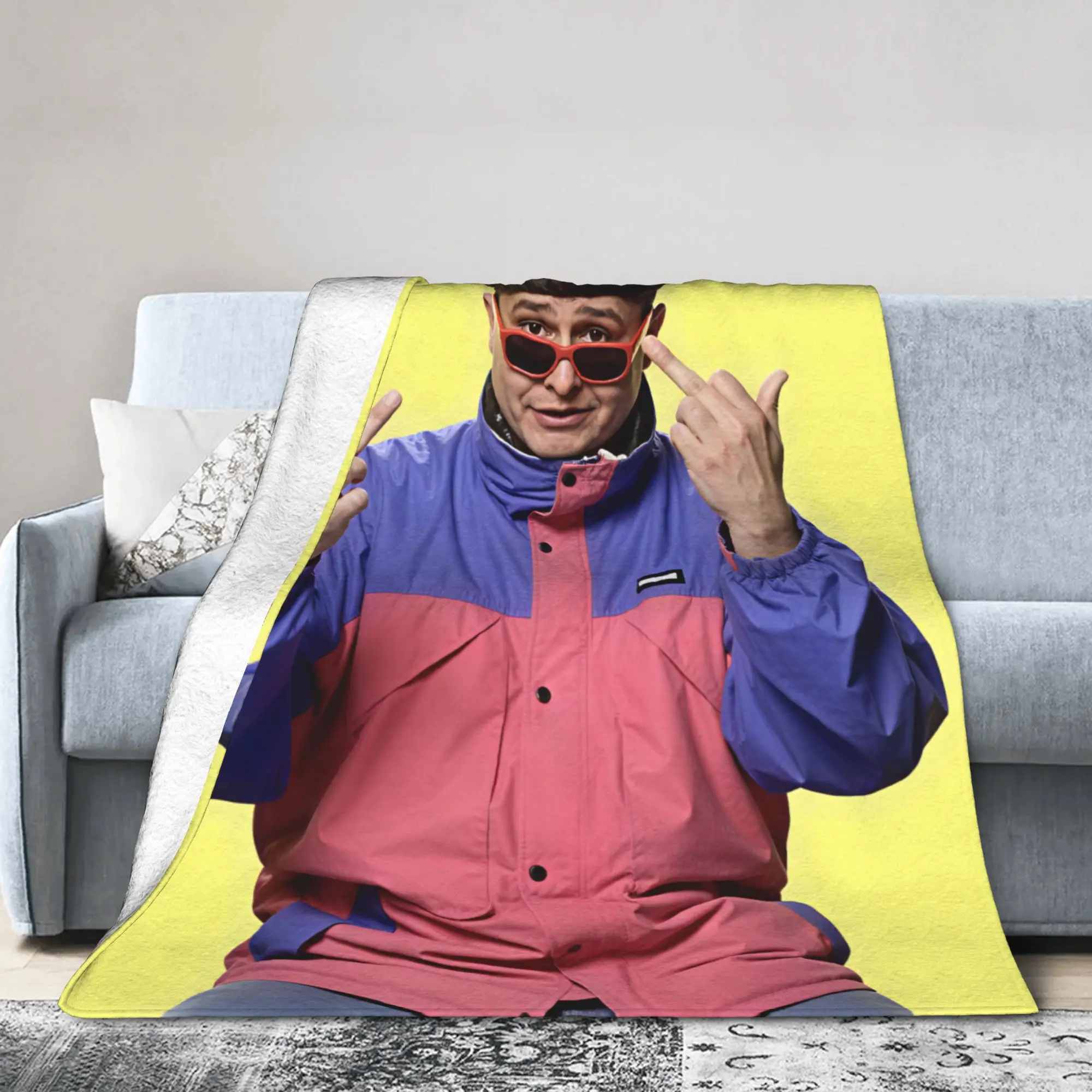 Cozy Throw Blanket Travel Oliver Tree Double Middle Finger Meme Blanket  Flannel Bedspread For Home Decor Print Sofa Bed Cover