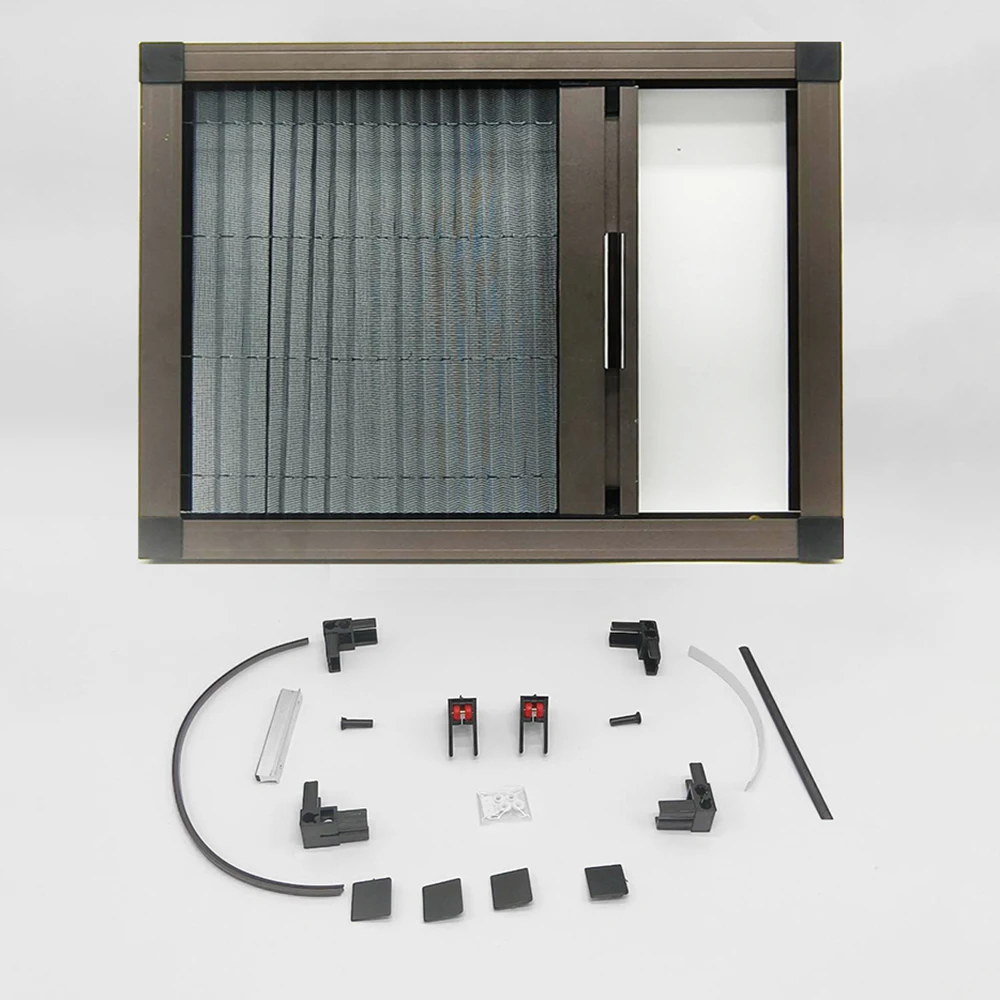 10-30Mm height insect-proof screen 15mm folding insect-proof polyester screen aluminum alloy frame full set of window screens