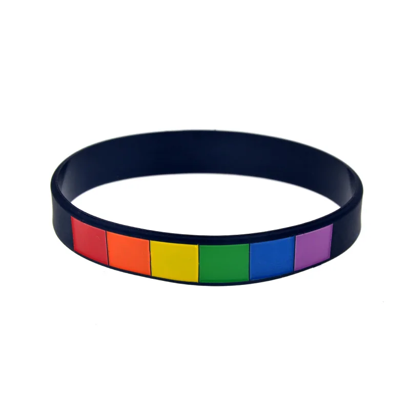1 PC Checkered Logo Silicone Wristband 1/2 Inch Wide Unisex Rubber Bracelet Black and White